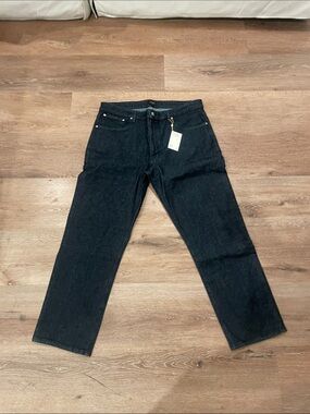 Quince Men's Relaxed Straight Jeans - Black Denim